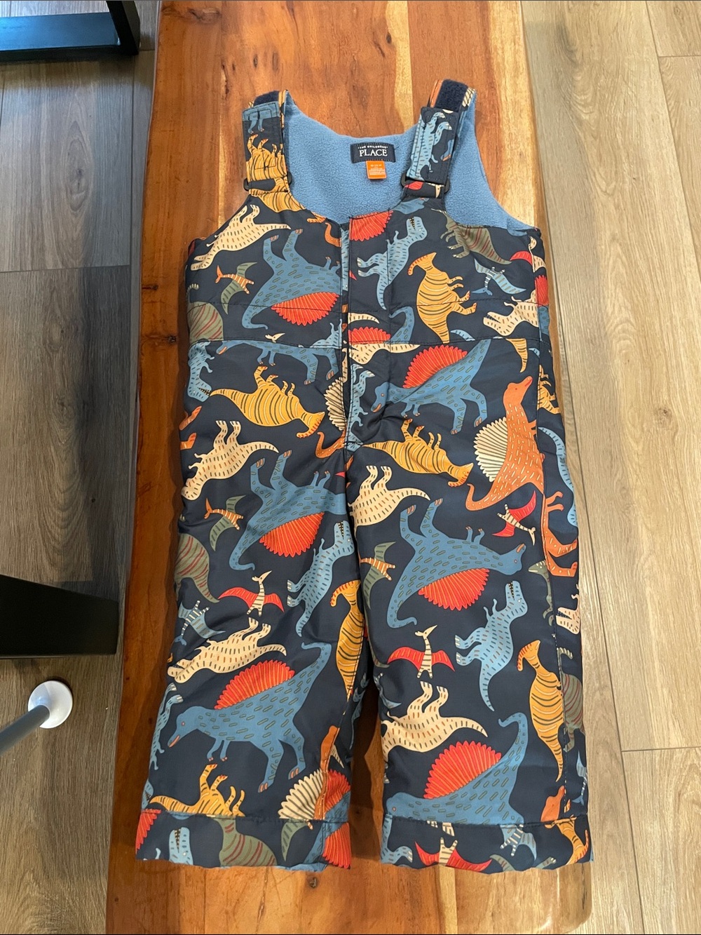 The Children's Place Navy Dino-Print Insulated Snow Bibs